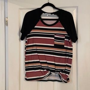 Moa Moa striped front knot top size L